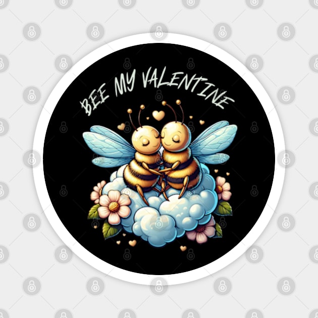 couple of bees embracing on a cloud Magnet by StyleTops